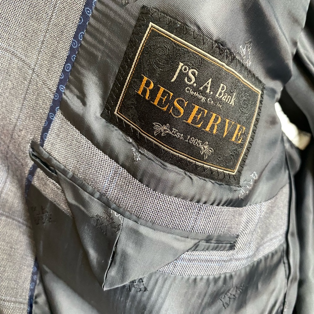 Jos A Bank RESERVE Silk/Wool Blend Blazer/Sport Coat Traditional Fit Size 44Long - Picture 4 of 12